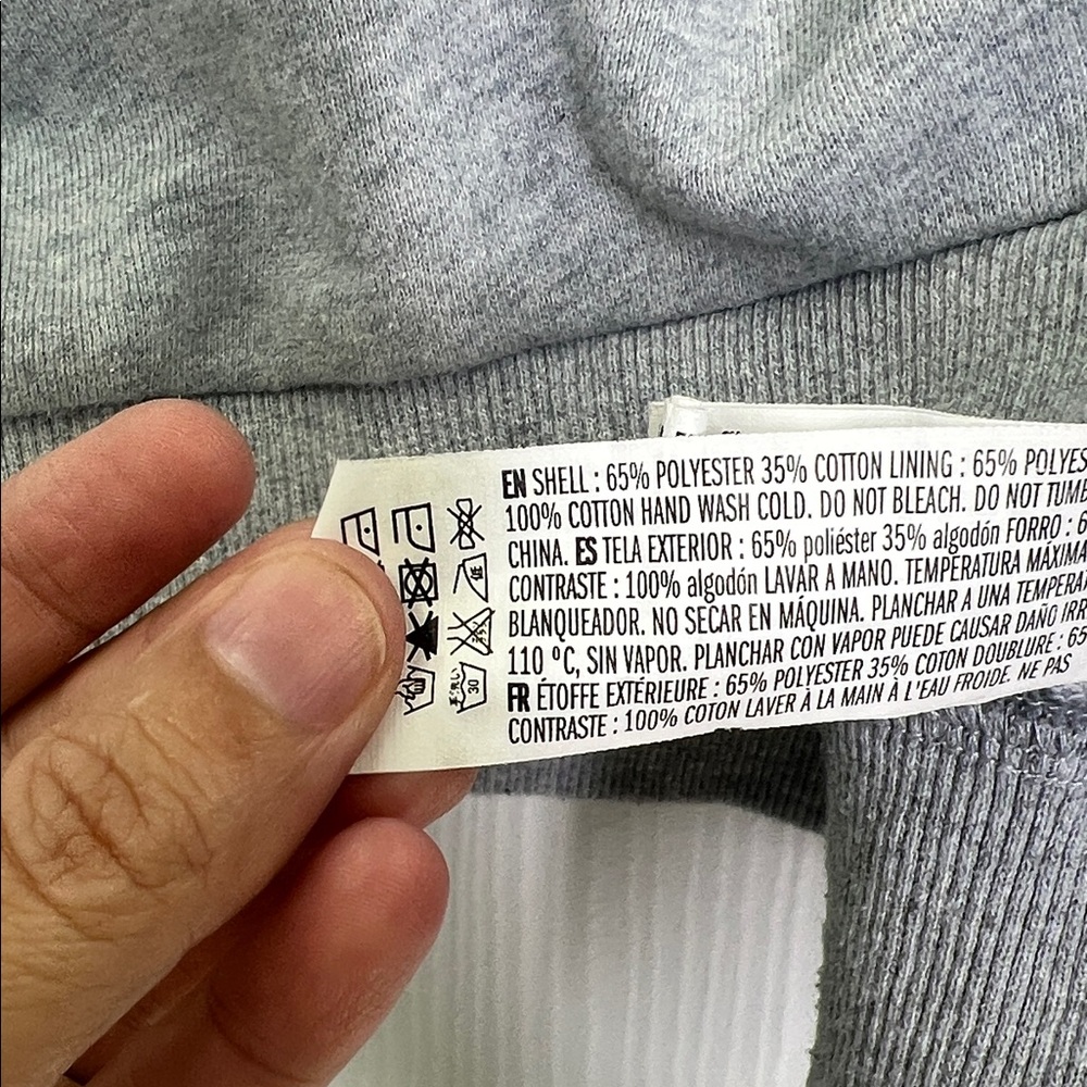 English Factory - Crewneck White Ruffle Open Elbow Grey Lightweight Sweatshirt S - Picture 8 of 9